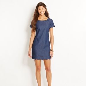 Vineyard Vines Chambray Scalloped Mini Dress